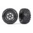 Traxxas tires /wheels, assembled, glued (black wheels, dual profile)