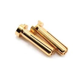 TQ Wire 4mm Low Profile Male Bullet Connectors (Gold) (18mm) (2)