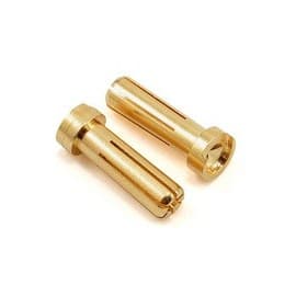 TQ Wire 5mm "Low Profile" Male Bullet Connector (Gold) (2)