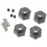 AX10 12mm aluminum hex hub black