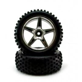Chrome front wheels and tires 2pcs