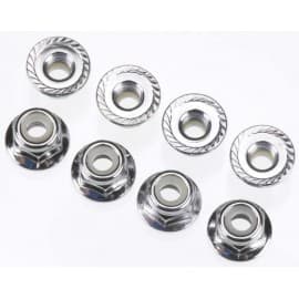Traxxas Nuts 4mm Flanged Nylon Locking Steel (8)