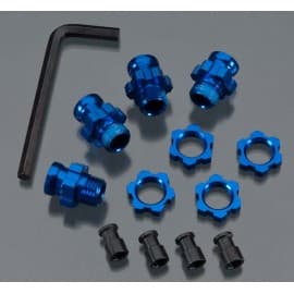Wheel Hub Set 17mm Short(2) Long(2) Blu Slash 2WD
