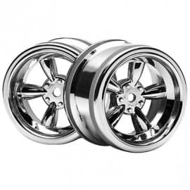 HPI Racing Vintage 5-Spoke Wheel 31mm Shiny Chrome (2)