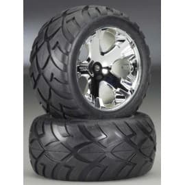 Traxxas Chrome AllStar Wheels, Anaconda Tires Assembled