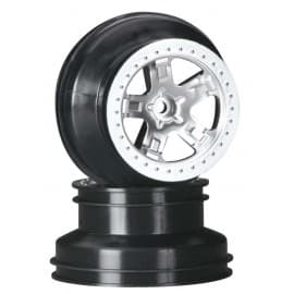 Traxxas Front Wheel Satin Chrome Slash (2)