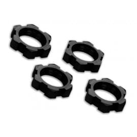 Traxxas Wheel nuts, splined, 17mm, serrated (black-anodized) (4)